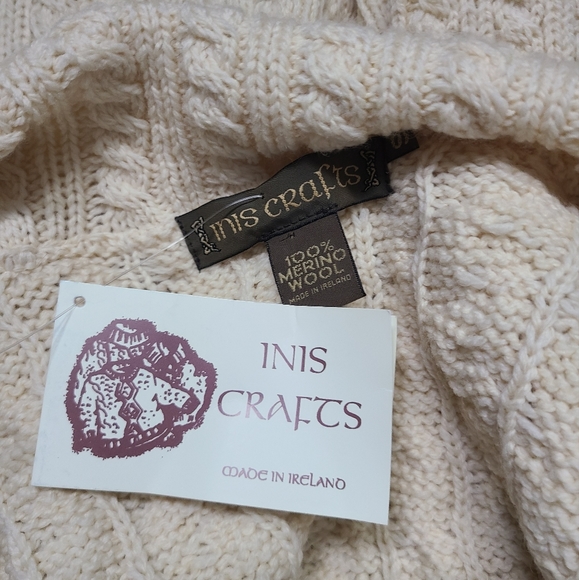 Inis Crafts Heavy Merion Wool Ireland Cardigan Sweater - Picture 9 of 12